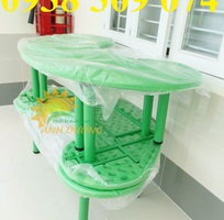 5 Bàn nhựa vòng cung nhập khẩu, bàn bán nguyệt mầm non