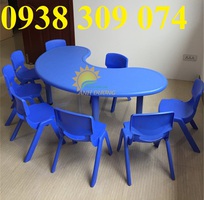 6 Bàn nhựa vòng cung nhập khẩu, bàn bán nguyệt mầm non