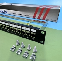 1 Thanh đấu nối Patch Panel 24 cổng Cat6 FTP 1U PicoLink PL-F1U24P-C6