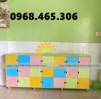 Tủ cặp dép mầm non, tủ cặp balo mầm non, tủ chăn gối mầm non