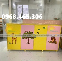 3 Tủ cặp dép mầm non, tủ cặp balo mầm non, tủ chăn gối mầm non