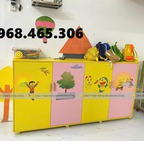 4 Tủ cặp dép mầm non, tủ cặp balo mầm non, tủ chăn gối mầm non