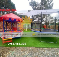 1 Sàn nhún lò xo trẻ em, bạt nhún lò xo trẻ em