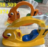 1 Bập bênh cá vàng nhựa, bập bênh đế cong cá vàng