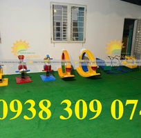 3 Bập bênh cá vàng nhựa, bập bênh đế cong cá vàng