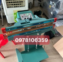 Máy hàn miệng túi dập chân, máy ép bao nilong, máy hàn miệng túi trái cây có giá đỡ
