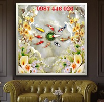 6 Tranh gạch men cá chép cửu ngư đồ HP8623