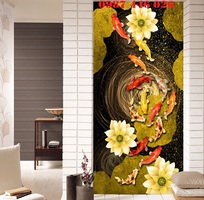 7 Tranh gạch men cá chép cửu ngư đồ HP8623