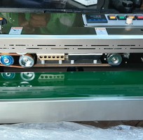 2 Máy hàn miệng túi liên tục có thổi khí nito, máy hàn túi snack, túi bánh kẹo liên tục