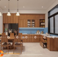 1 Tủ Bếp Gỗ Sồi Chữ L Sang Trọng Khoang Kệ Thông Minh