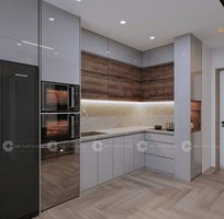 1 Tủ Bếp Gỗ Công Nghiệp MDF Phủ Melamine Chữ L Cao Cấp