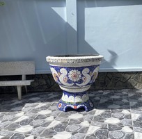 1 Chậu hoa dán miễng sành - chậu khảm sành sứ - nghệ nhân dán miễng sành sứ ,khảm miễng