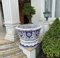 7 Chậu hoa dán miễng sành - chậu khảm sành sứ - nghệ nhân dán miễng sành sứ ,khảm miễng