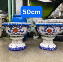 9 Chậu hoa dán miễng sành - chậu khảm sành sứ - nghệ nhân dán miễng sành sứ ,khảm miễng