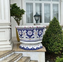 13 Chậu hoa dán miễng sành - chậu khảm sành sứ - nghệ nhân dán miễng sành sứ ,khảm miễng