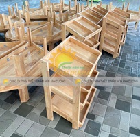 2 Bàn gỗ mầm non chất lượng cao, bàn gỗ mẫu giáo
