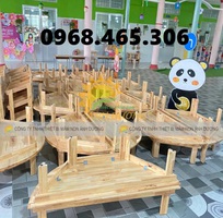 3 Bàn gỗ mầm non chất lượng cao, bàn gỗ mẫu giáo