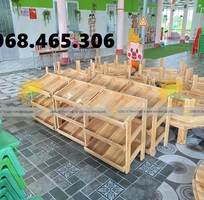 4 Bàn gỗ mầm non chất lượng cao, bàn gỗ mẫu giáo