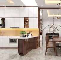 Tủ Bếp Gỗ Công Nghiệp Chữ I Kết Hợp Bàn Đảo Hiện Đại