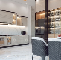 Tủ Bếp Gỗ Công Nghiệp Chữ L Phong Cách Tân Cổ Điển