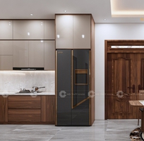 1 Tủ Bếp Gỗ Công Nghiệp MDF Chữ L Phủ Acrylic Bóng Đẹp