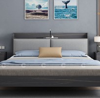 1 Giường Ngủ Gỗ Công Nghiệp Bọc Đầu Nệm Chân Cao Hiện Đại