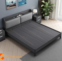 2 Giường Ngủ Gỗ Công Nghiệp Bọc Đầu Nệm Chân Cao Hiện Đại