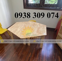 1 Bàn gỗ mầm non, ghế gỗ mầm non, bàn ghế gỗ nhà trẻ