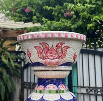4 Chậu hoa khảm sành sứ , cẩn miểng , hàng thủ công mỹ nghệ
