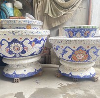 8 Chậu hoa khảm sành sứ , cẩn miểng , hàng thủ công mỹ nghệ