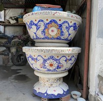 12 Chậu hoa khảm sành sứ , cẩn miểng , hàng thủ công mỹ nghệ