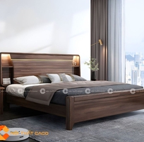 Giường Ngủ Gỗ Tự Nhiên Màu Nâu Vân Gỗ Đậm