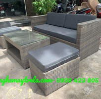 1 Bàn ghế sofa vuông mây nhựa