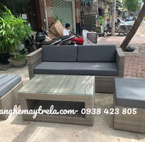 2 Bàn ghế sofa vuông mây nhựa
