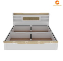 1 Giường Ngủ Gỗ Công Nghiệp Có Kệ Trang Trí Tối Ưu Lưu Trữ