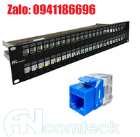 1 Phân phối độc quyền thanh đấu nối patch panel 48 cổng Cat6 UTP 2U mã ACT-48S2U chính hãng Ancomteck