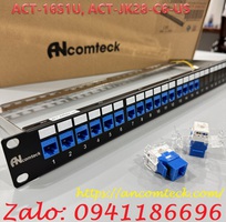 Phân phối thanh đấu nối Patch panel 16 cổng Cat6 UTP mã ACT-16S1U, ACT-JK28-C6-US hãng ANCOMTEC