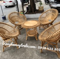 2 Bàn ghế mây bông sen