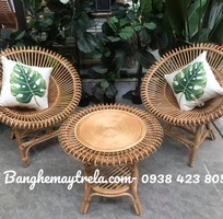 4 Bàn ghế mây bông sen