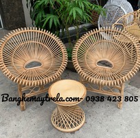 Bàn ghế mây bông sen