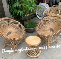 1 Bàn ghế mây bông sen