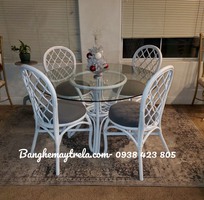 1 Bàn ghế ăn mây tre