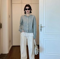 Áo Cardigan Dài Tay Nữ   Ruffle Knit Cardi