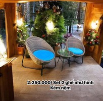 Bàn ghế cafe mây nhựa HGH