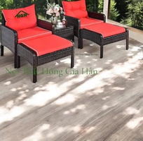 2 Bàn ghế cafe mây nhựa HGH