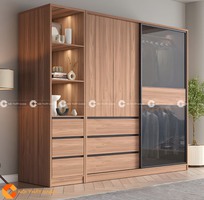 2 Tủ Quần Áo Cửa Lùa Gỗ MDF Thiết Kế Độc Đáo Phá Cách