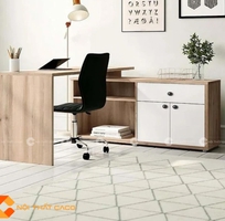 Bàn Làm Việc Gỗ Công Nghiệp MDF Màu Nâu Vân Gỗ Hiện Đại