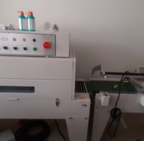 Máy cắt dán và rút màng co POF bán tự động, máy màng co cho hộp trà cafe