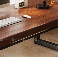 Bàn Làm Việc Tại Nhà Gỗ Tự Nhiên Kết Hợp Chân Sắt Hiện Đại