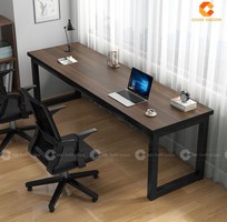 Bàn Làm Việc Tại Nhà Gỗ Công Nghiệp Chân Sắt Cho 2 Người